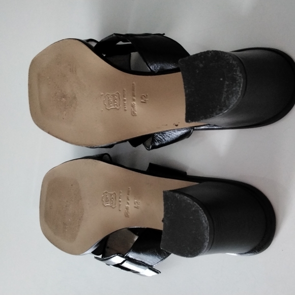 Concetta Pane genuine leather mules handmade in Sorento Italy, black - Picture 8 of 10